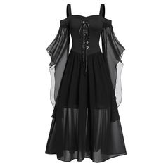 30-70% OFF✓ Fast Shipping✓Stand out with Retro Stage’s plus size chiffon strap dress, featuring contrast colors and suspender design for a true 1950s vibe. Black And Purple Dress Goth, Gothic High Low Dress, Goth Lace Dress, Unique Black Dress, Gothic Halloween Dress, Black Witch Dress, Emo Dress, Black And Red Dress, Hoco 2024