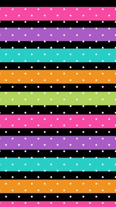 an image of colorful stripes and dots on black background for wallpaper or wrapping paper