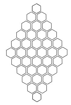 a black and white image of hexagonals in the shape of a tree