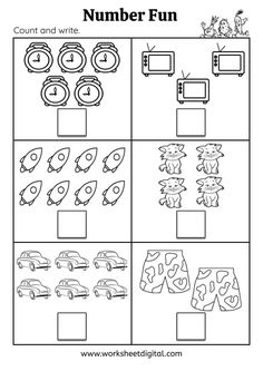 the worksheet for number fun with pictures and numbers to print out on it