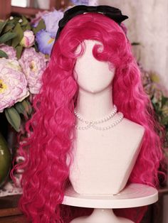 My Little Pony Pinkie Pie Vibes Wig.  Elevate your style with our Long Wavy Wig featuring elegant curled bangs designed to beautifully frame and enhance your face shape. The luscious waves cascade effortlessly, adding volume and a touch of glamour to your look. The specially chosen color is crafted to brighten and flatter your complexion, making you stand out in any crowd. Perfect for both everyday wear and special occasions, this wig is your go-to accessory for a chic and polished appearance. Pinkie Pie Cosplay, Mlp Cosplay, Curled Bangs, My Little Pony Pinkie Pie, Monster High Costume, Bangs Wavy, Long Wavy Wig, Curly Bangs, Halloween Wigs