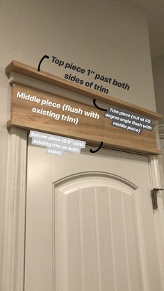 a wooden sign hanging from the side of a door with instructions on how to install it