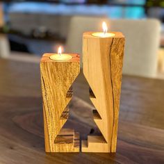 DIY Christmas Tree Candle Holder Woodworking Plans 2 Bonus Projects PDF Download - Etsy Christmas Tree Candle Holder, 3d Christmas Tree, Unique Christmas Cards, Tree Centerpieces, Tree Candle Holders, Tree Candle, Wood Art Projects, Reclaimed Wood Projects, Diy Woodworking Projects