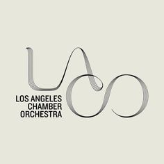 the los angeles chamber orchestra's logo is shown in black on a white background