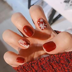 These Christmas-themed press-on nails offer both festive designs and top-notch quality. Easily achieve stunning nail art at home in just minutes with our product. Crafted from soft gel, our false nails are gentle on your natural nails and provide a realistic feel. The seamless cuticle line ensures a perfect fit on your nail bed. Free Shipping24pcs Christmas print on nails embossed white false nails, jelly glue, a wooden stick, alcohol pack. ASIN ‏ : ‎ B0CNN1SKZ7 : Christmas Snowflakes Nails, Nail Art At Home, Nail Type, Snowflake Nails, Nailed It, Stick On Nails, Xmas Nails, Manicure Y Pedicure, False Nail