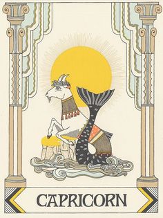 the cover to capricorn's book, with an image of a mermaid riding a boat