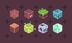 pixel art with different shapes and colors