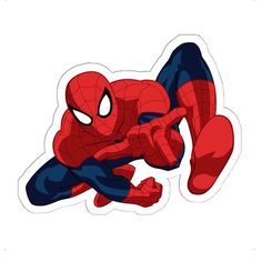 a spider man sticker on a white background