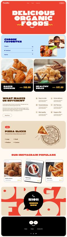 an image of a website page with different menus and food items on the side