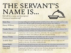 the servant's name is an old - fashioned recipe book with instructions on how to use it