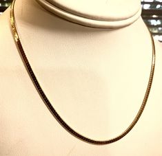 16 inches 3mm new old stock yellow gold plate necklace Woven Choker, Gold Plate Necklace, Plate Necklace, Cameo Pendant, Gold Plated Necklace, Gold Plated Chains, Link Necklace, Vintage 1960s, Beautiful Necklaces