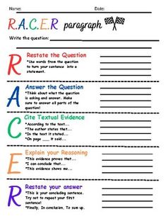 the racer's question sheet is shown