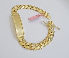 SOLID 14k Gold Bracelet Miami Cuban Link ID Name Plate 10mm 8" Metal:14k Gold Length : 8 Inch (approx.) Weight: 45-47 Grams (approx.)  Style: Miami Cuban Link Make : SOLID  (The width and weight are approximate. Allow up to +/-10% Difference) RETURN DESCRIPTION:  To return a shipped item , please follow these steps:   1.You can return the item(s) within 30 days from the date of purchase. The item must be returned in its original packaging new with tag attached to item, with all gift boxes and accessories included, and without any signs of usage, abuse, or wear. Custom orders are non-refundable 2. Indicate the reason for your return in the Return Reason column on the packing slip next to the item you're returning. 3. Include the packing slip and all original documents in the package. 4. Put Packing Slip, Miami Cuban Link, Miami Cuban, Fine Jewelry Bracelets, Mens Jewelry Bracelet, Cuban Link, Bracelets And Charms, Name Plate, Gift Boxes