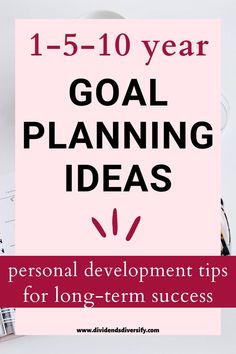 a pink sign with the words goal planning ideas on it