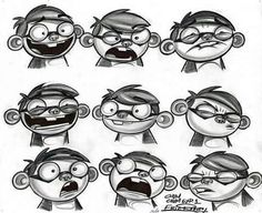 some cartoon faces with different expressions