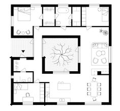 the floor plan for a house with two rooms and one living room, which is divided into