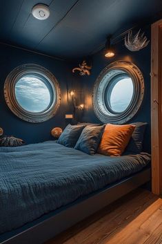 29 Blue Fantasy Bedroom with Mystical Wall Murals