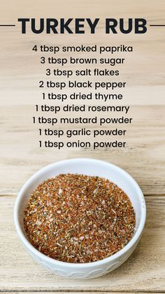 A white bowl filled with dry rub seasoning for smoked turkey. Smoked Turkey Rub, Turkey Rub Recipes, The Perfect Turkey, Turkey Rub, Bbq Turkey, Dry Rub Recipes, Perfect Turkey