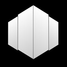 an image of three white cubes on a black background in the shape of hexagon