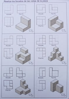 the instructions for how to make a cardboard box with blocks and boxes on it, in spanish