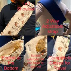 the instructions for how to fold a baby carrier