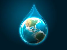 a drop of water with the earth in it