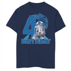 He'll stand out from the crowd in this super-fun Boys 8-20 Star Wars R2-D2 Boop Beep Beep 4th Birthday Graphic Tee. He'll stand out from the crowd in this super-fun Boys 8-20 Star Wars R2-D2 Boop Beep Beep 4th Birthday Graphic Tee. Crewneck Short sleevesFABRIC & CARE Cotton Machine wash Imported Size: Large. Color: Navy. Gender: male. Age Group: kids. Star Wars Graphic Tees, Birthday Graphic, Having Friends, R2 D2, Boys Graphic Tee, Dallas Stars, Boy Tees, 8th Birthday, 7th Birthday