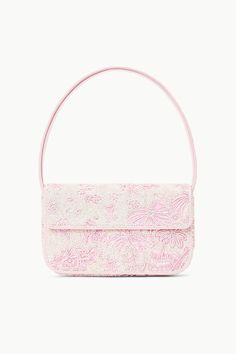 STAUD TOMMY BAG IVORY CHERRY BLOSSOM TOILE Tommy Beaded Bag, Girly Bags, Accessories Style, Handbags Fashion, Beaded Bag, Beaded Handbag, Fancy Bags, Cute Purses