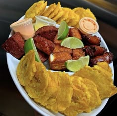 a white plate topped with different types of food