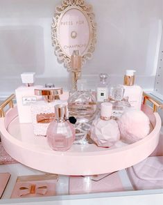 Pink Vanity, Perfume Display, Girly Room, Makeup Rooms, Teen Bedroom Decor