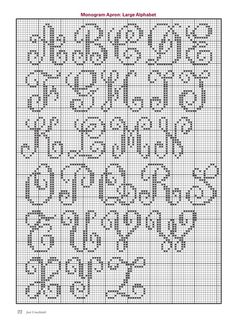 a cross stitch pattern with numbers and letters