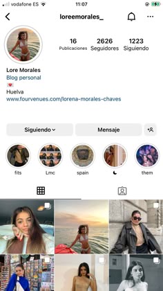 an instagram page with multiple pictures and text