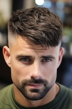 Get an edgy aesthetic by opting for a low taper combined with a blunt-cut fringe. This unique combination offers a stylish look that stands out from the crowd. Click here to check out more handsome low taper fade haircuts for men. High Fade With Fringe, Low Maintenance Haircut For Men, Forward Fringe Hair Men, Men’s Edgy Haircut, Short High Fade Haircut Men, Toupee Hairstyle Men, Teen Boy Haircuts Straight Hair 2024, Classic Taper Haircut Men, Mens Hard Part Haircut