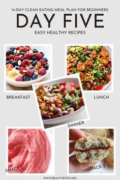 the healthy meal plan is shown with pictures of different foods and ingredients to eat on it