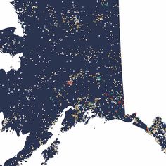 an image of a map of the united states with dots all over it in different colors