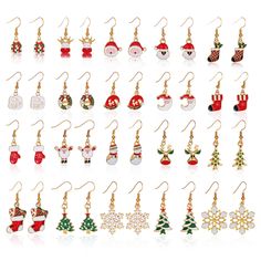 PRICES MAY VARY. Christmas Earrings for Girls: A pack include 20 pairs different styles of Christmas earrings, you can wear them for weeks unduplicated Gold Dangle Earrings for Women: Various of earrings designs are included-snowflake earrings, Santa Claus earrings, snowman earrings, stocking earrings, Christmas elk, Christmas tree earrings, gloves earrings, Christmas gift earrings, Christmas hat earrings, bring great Christmas spirit for you Environmental Quality: These holiday earrings are mad Christmas Gift Earrings, Snowman Earrings, Snowflake Jewelry, Winter Earrings, Holiday Snowflakes, Holiday Earrings, Tree Earrings, Christmas Tree Earrings, Snowflake Earrings