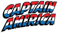 the captain america logo is shown in red, white and blue