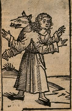 an old drawing of a woman holding a dog