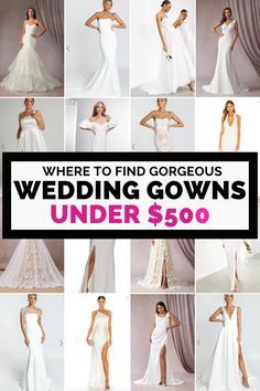 wedding gowns under $ 500 are on sale for the first time in over 30 years