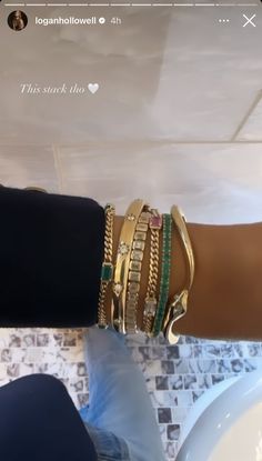 Gold And Silver Mixed Bracelet, Arm Stack Jewelry, Gold And Silver Bracelet Stack, Gold Bracelet Stacks, Mixed Metal Jewelry Stack, Mixed Metal Bracelet Stack, Perfect Bracelet Stack, Gold Bracelet Stack, Arm Stack