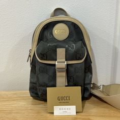 Gucci Off The Grid Sling Backpack Dark Grey Only Been Used Once Bags Gucci, Dark Grey Color, Off The Grid, Gucci Handbags, Gucci Bags, Grey Color, Sling Backpack, Gucci Bag, Dark Grey