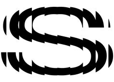 the letter s is made up of black lines