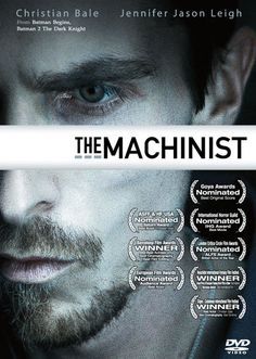 the machinist movie poster with a man staring into the camera and another man in the background