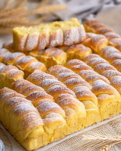 several loaves of bread sitting on top of a table