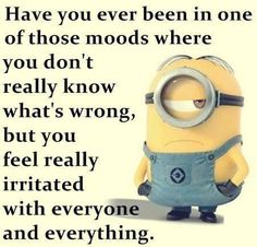 a minion with the words, have you ever been in one of those mood where you don't really know what's wrong but you feel