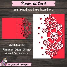 papercut card cut files for silhouette, cricut, brother scan'n cut and more