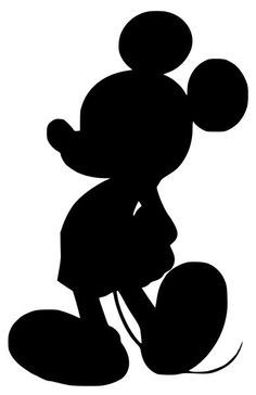 the mickey mouse silhouette decal is shown in black and white, as well as an image