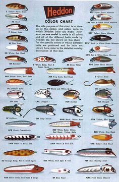 a poster with different types of fishing lures