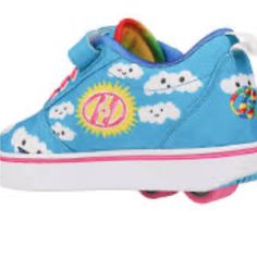 Clouds And Rainbows Blue, The Style Changes The Colors Of The Shoes. They Are Fun An Adorable, Tag Is Inside Shoe As Pictured Clowncore Shoes, Yellow Rainbow Shoes, Heelys Roller Shoes Women 6, Kidcore Platform Shoes, Heelys Roller Shoes For Kids, Roller Shoes, Roller Skate Shoes, Silly Clothes, Inside Shoes