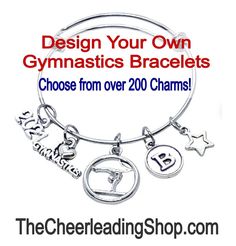 ** FREE Gift with Purchase - Please see details below. ** If you LOVE those super popular, and beautiful, bangle charm adjustable bracelets, then you will LOVE this Gymnastics themed one   This beautiful silver tone, adjustable bangle bracelet has 5 charms to inspire you, here are the details about this bracelet: Charms:  In the "personalization" section, please let up know which 5 charms you would like. Size:  These are adjustable bracelets and come in 3 sizes: Small - for children and small wrists under 6 inches Medium / Large - this is the "normal" size adult bracelet for wrists around 7 inches Large / Extra Large - this is for wrists larger than 8 inches Material:  These bracelets are made from stainless steel so they will wear great! Style Tip: This bracelet is perfect to wear alone o Gymnastics Jewelry, Gymnastics Necklace, Gymnastics Coach, Adjustable Bangle Bracelet, Bracelet Charms, Adjustable Bangle, Gift With Purchase, Gymnast, Fort Lauderdale